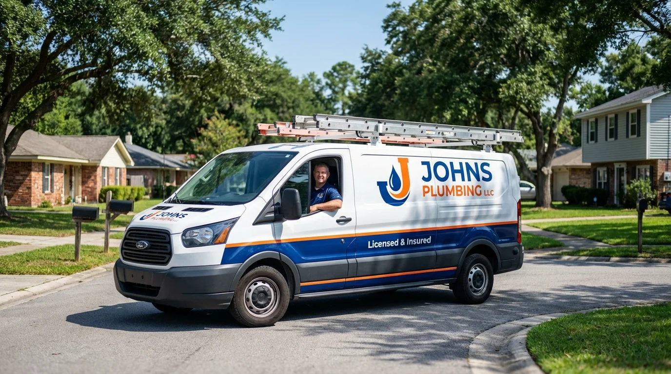 Johns Plumbing LLC service van in Grandview, WA